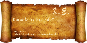 Kondás Enikő névjegykártya