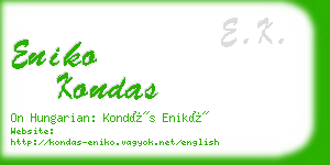 eniko kondas business card
